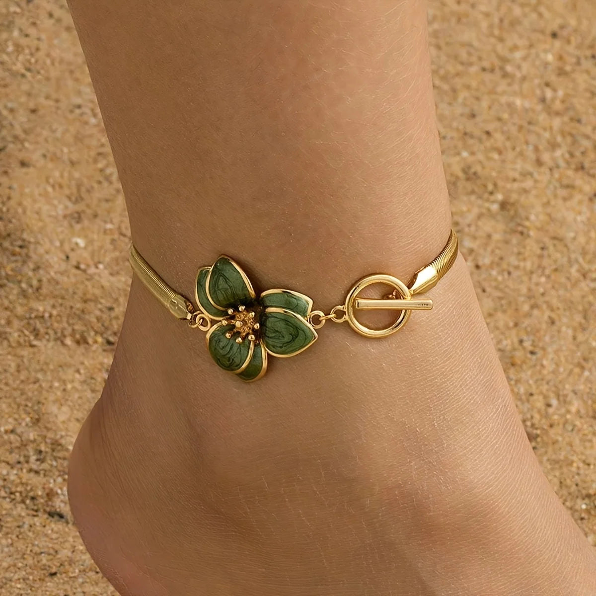 Fashion Metal Flower Pendant Anklet For Women