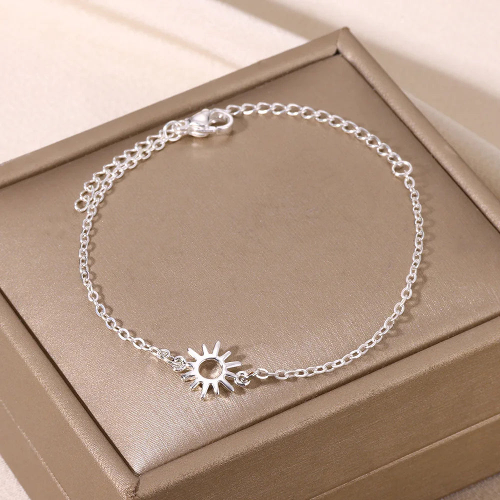 Stainless Steel Imitation Pearl Anklets for Women Gold Colore