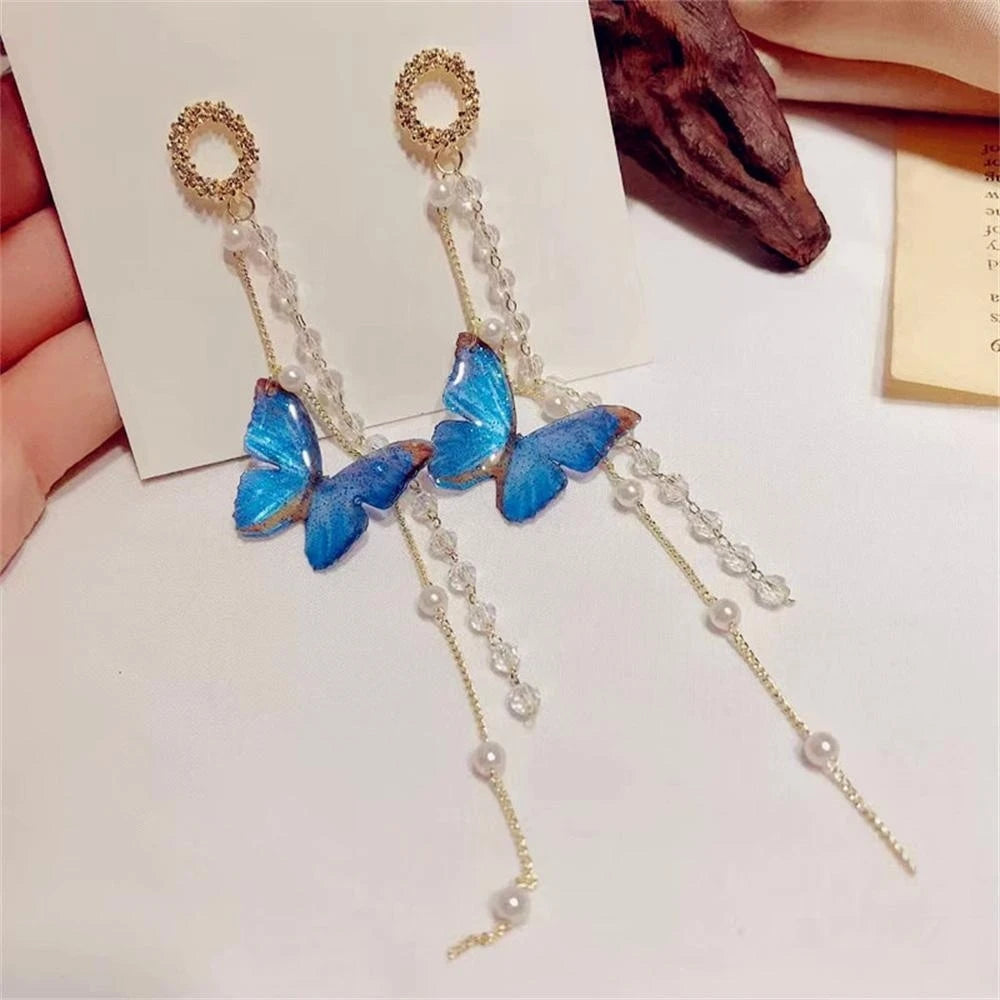New Luxury Women Zircon Crystal Pearls Long Tassel