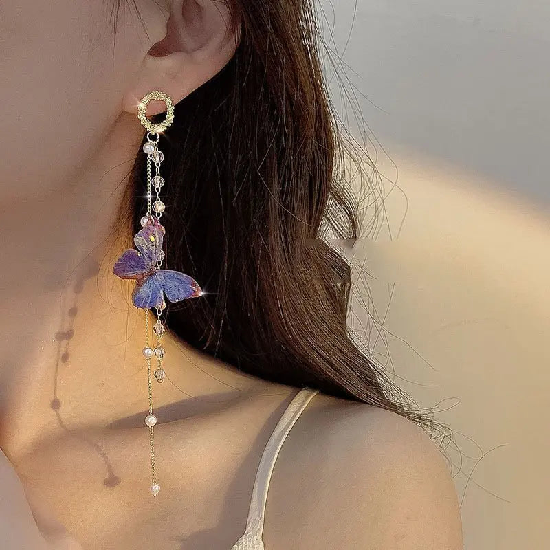 New Luxury Women Zircon Crystal Pearls Long Tassel