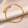 Stainless Steel Imitation Pearl Anklets for Women Gold Colore