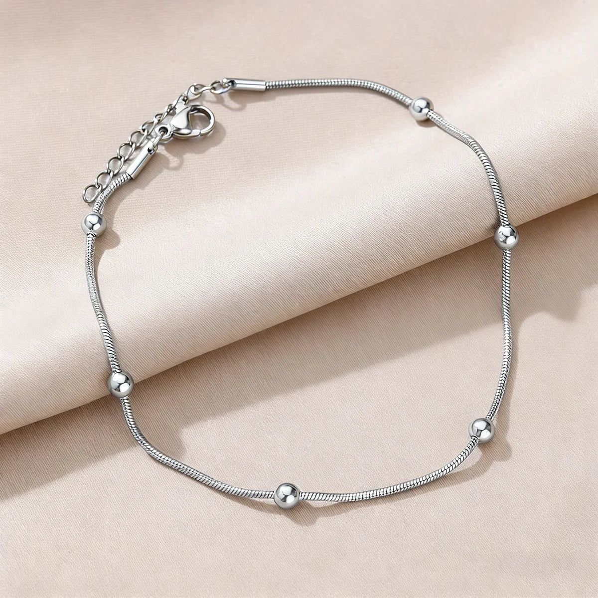Stainless Steel Imitation Pearl Anklets for Women Gold Colore