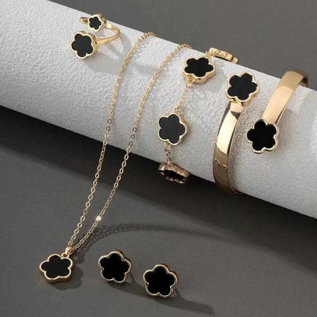 5pcs/set Colorful Enamel Plum Blossom Bracelets for Women