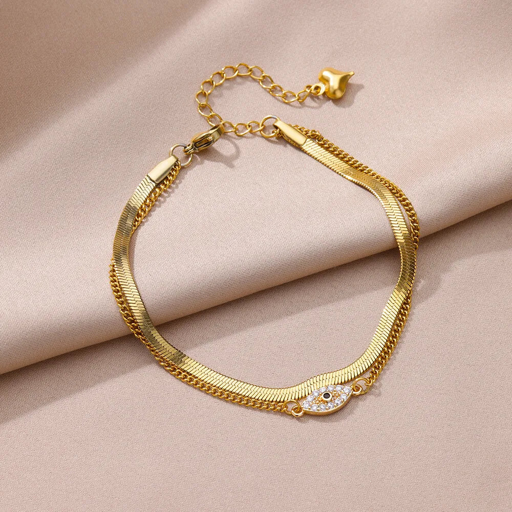 Stainless Steel Imitation Pearl Anklets for Women Gold Colore