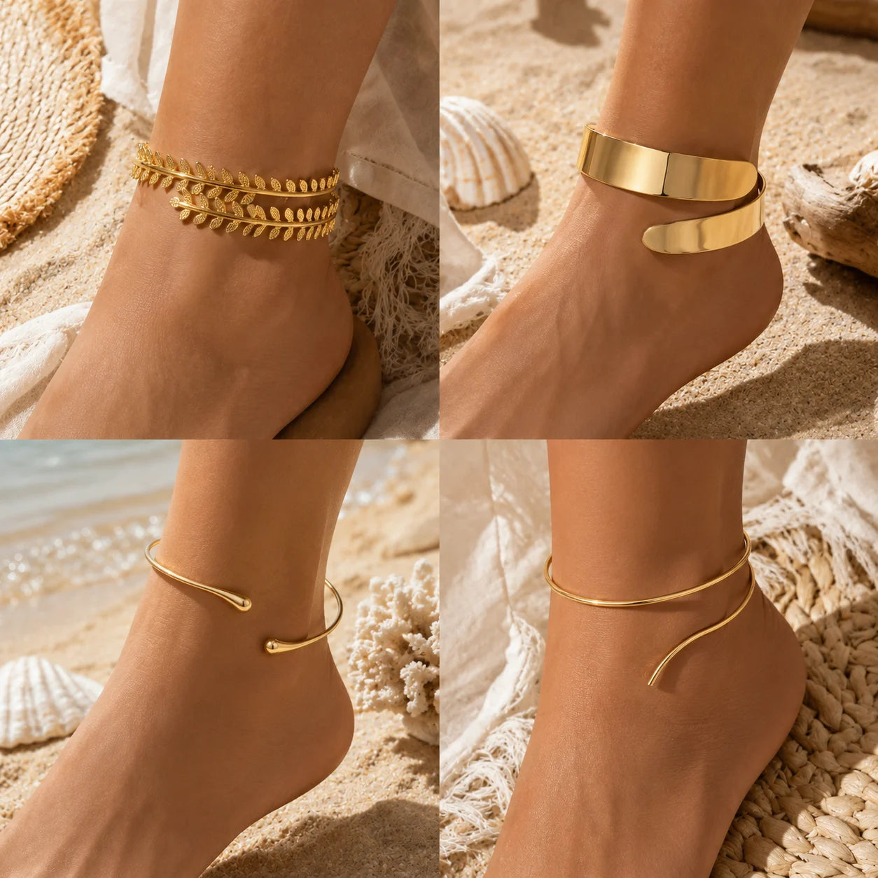 Exquisite Gold Plated Anklets for Women